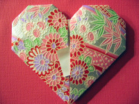 Origami heart with message