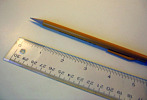 A clear ruler and mechanical pencil are useful tools Ruler and pencil