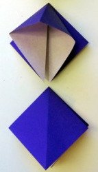 Example of an origami squash fold